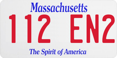 MA license plate 112EN2