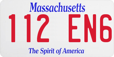 MA license plate 112EN6
