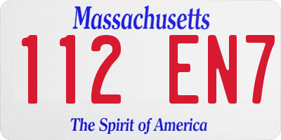 MA license plate 112EN7