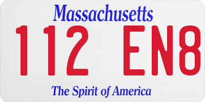 MA license plate 112EN8