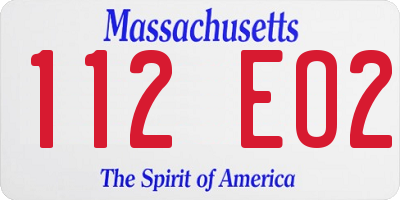MA license plate 112EO2