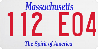 MA license plate 112EO4
