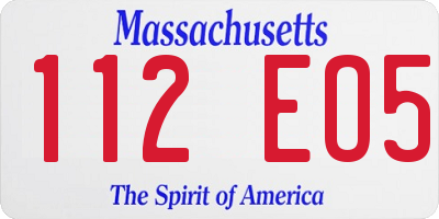 MA license plate 112EO5