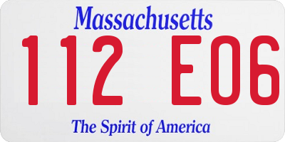 MA license plate 112EO6