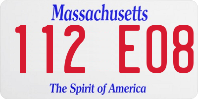 MA license plate 112EO8
