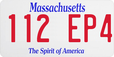 MA license plate 112EP4