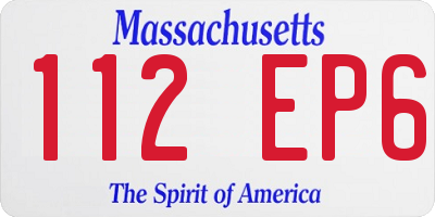 MA license plate 112EP6