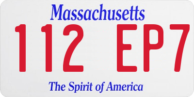 MA license plate 112EP7