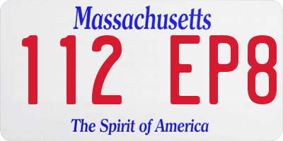 MA license plate 112EP8
