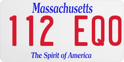 MA license plate 112EQ0