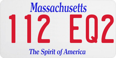 MA license plate 112EQ2