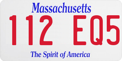 MA license plate 112EQ5