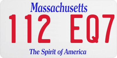 MA license plate 112EQ7