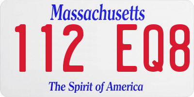 MA license plate 112EQ8