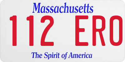 MA license plate 112ER0