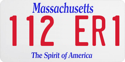 MA license plate 112ER1