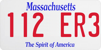 MA license plate 112ER3