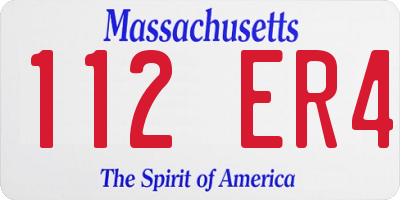MA license plate 112ER4