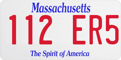 MA license plate 112ER5