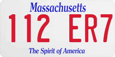 MA license plate 112ER7
