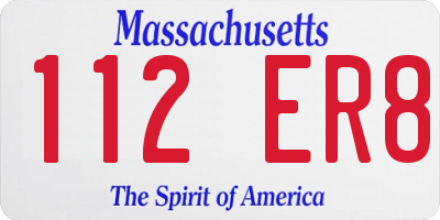 MA license plate 112ER8