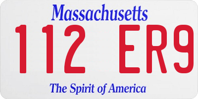 MA license plate 112ER9