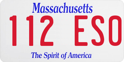 MA license plate 112ES0