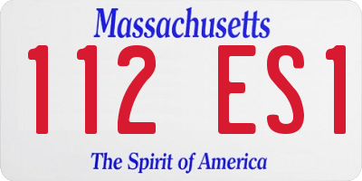 MA license plate 112ES1