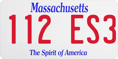 MA license plate 112ES3