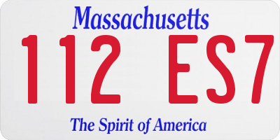 MA license plate 112ES7