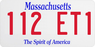 MA license plate 112ET1