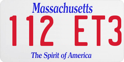 MA license plate 112ET3