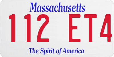 MA license plate 112ET4