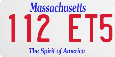MA license plate 112ET5