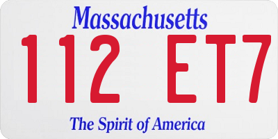 MA license plate 112ET7