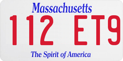 MA license plate 112ET9