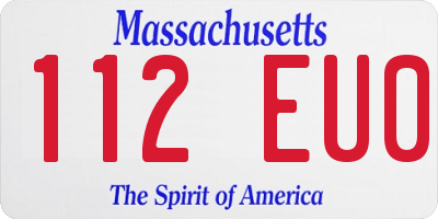 MA license plate 112EU0