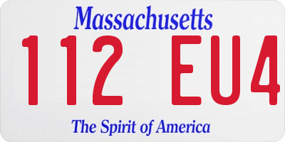 MA license plate 112EU4