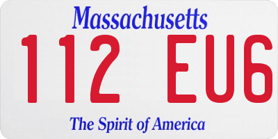 MA license plate 112EU6