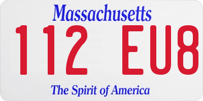 MA license plate 112EU8