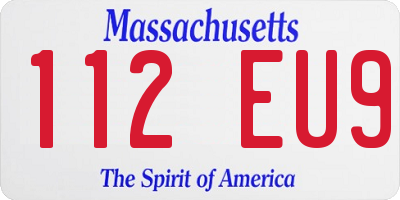 MA license plate 112EU9