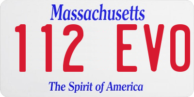 MA license plate 112EV0