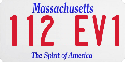 MA license plate 112EV1