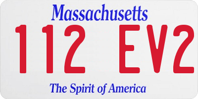 MA license plate 112EV2
