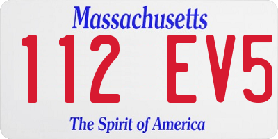 MA license plate 112EV5