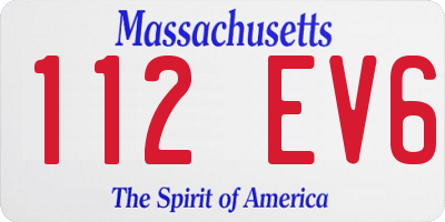 MA license plate 112EV6