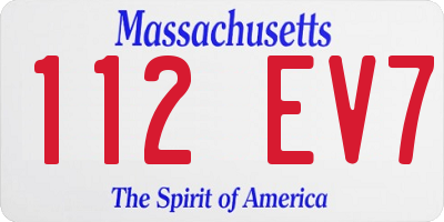 MA license plate 112EV7