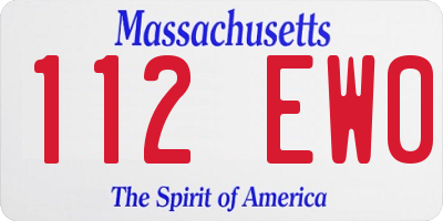 MA license plate 112EW0