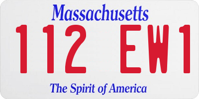MA license plate 112EW1