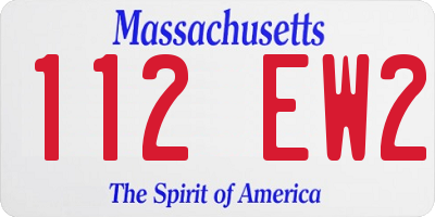 MA license plate 112EW2